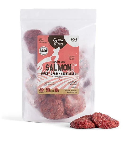 Wild Balance Complete BARF Menu Salmon Raw Food for Dogs 1KG