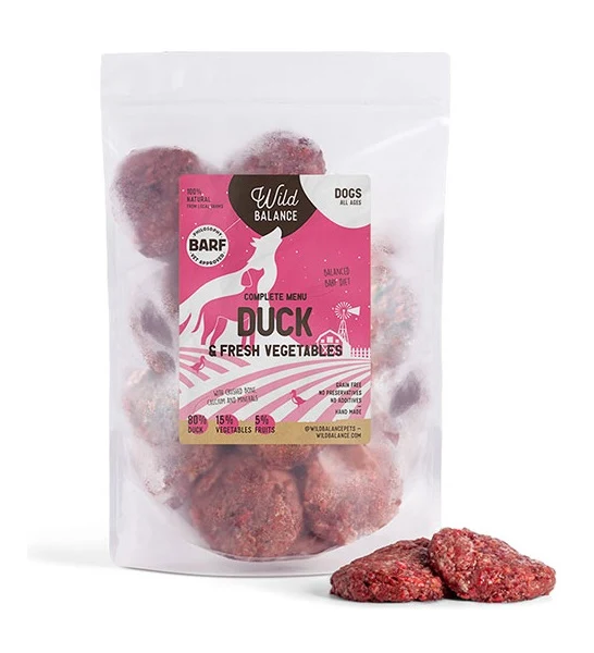 Wild Balance Complete BARF Menu Duck Raw Food for Dogs 1KG