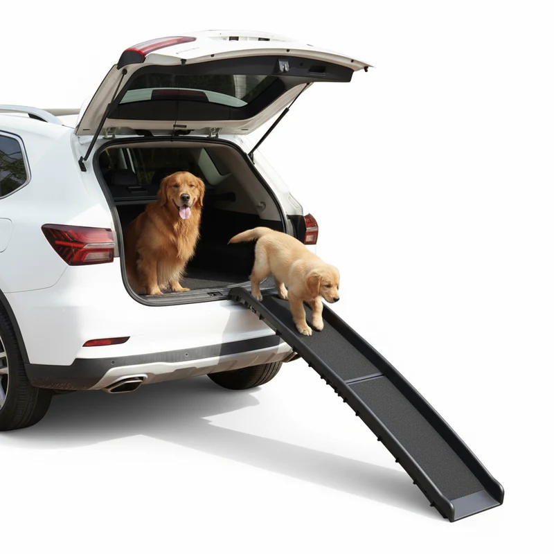 XDPC Foldable & Portable Dog Ramp Ladder With Anti-Slip Paster Surface For Enhanced Grip 155x40x15cm