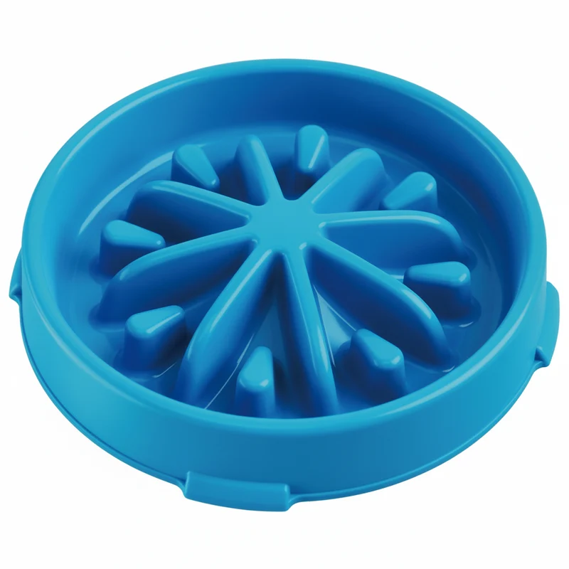 XDPC Slow Feeder Anti-Choke Spiral Maze Round Dog Bowl 28.2x28.2x5.6cm Blue