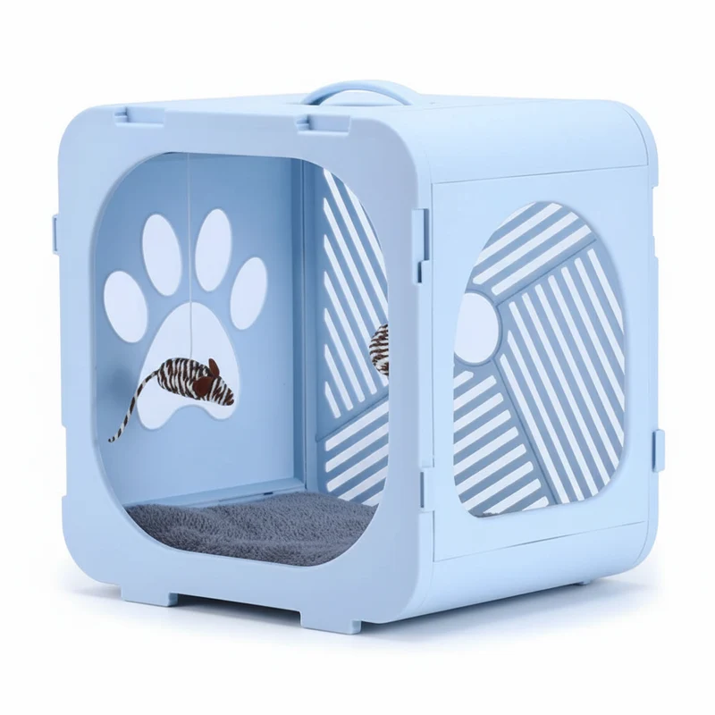 XDPC Detachable & Ventilated Portable Indoor Cat House Cube 40x30x40cm