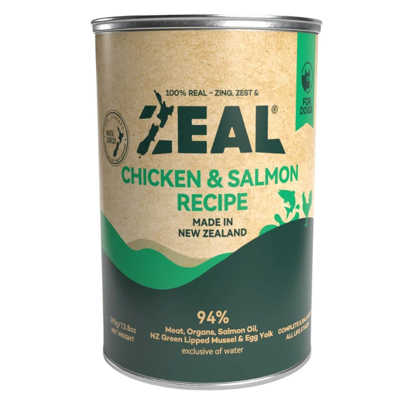 Zeal Grain Free Chicken & Salmon Recipe Wet Dog Food 390G