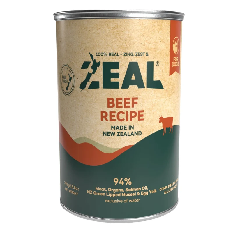 Zeal Grain Free Beef Recipe Wet Dog Food 390G