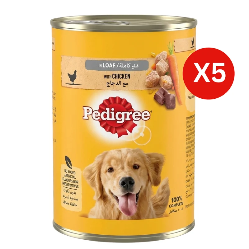 Pedigree Chicken in Loaf Wet Dog Food 400G - Pack of 5