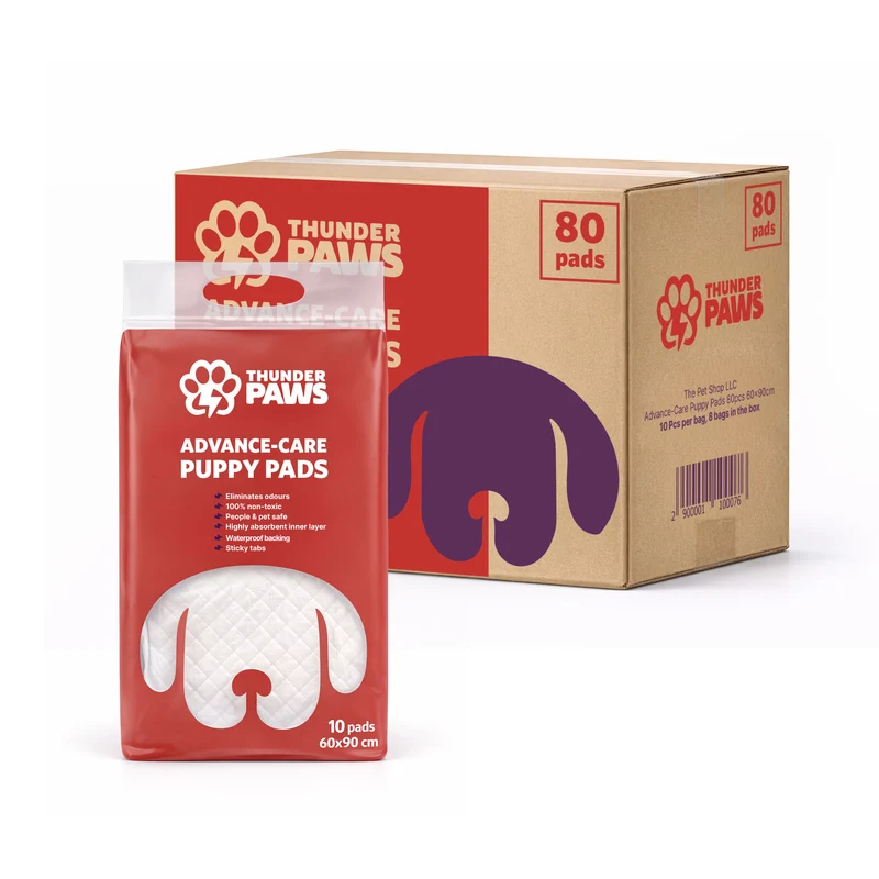 Thunder Paws Advance-Care Puppy & Kitten Pads 60x90cm Value Pack 80 Pads