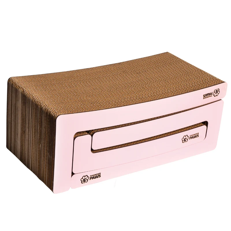 Thunder Paws Duo Shape Cat Scratcher 44x21x16cm - Pink