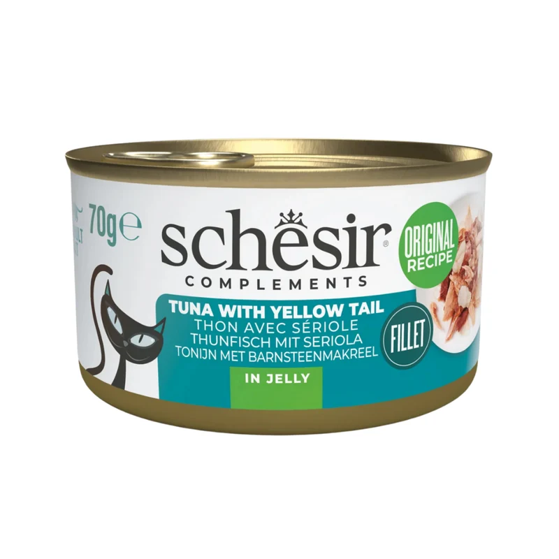 Schesir Complements Tuna With Yellowtail In Jelly Canned Wet Cat Food 70G