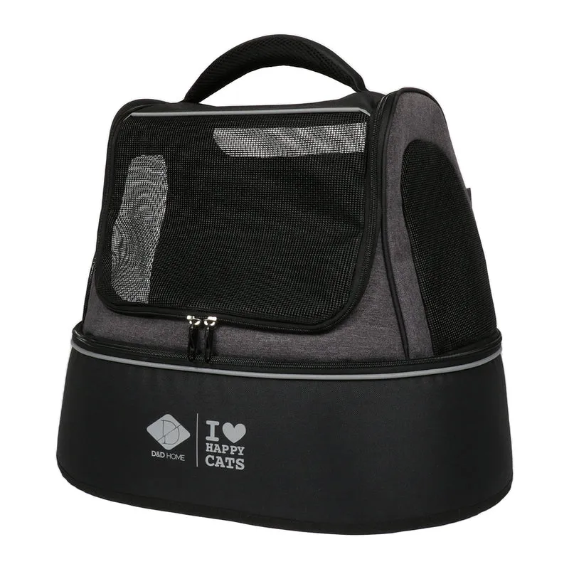 D&D Home I Love Happy Cats Phoebe Cat Transport Bag Black 50x35x40cm