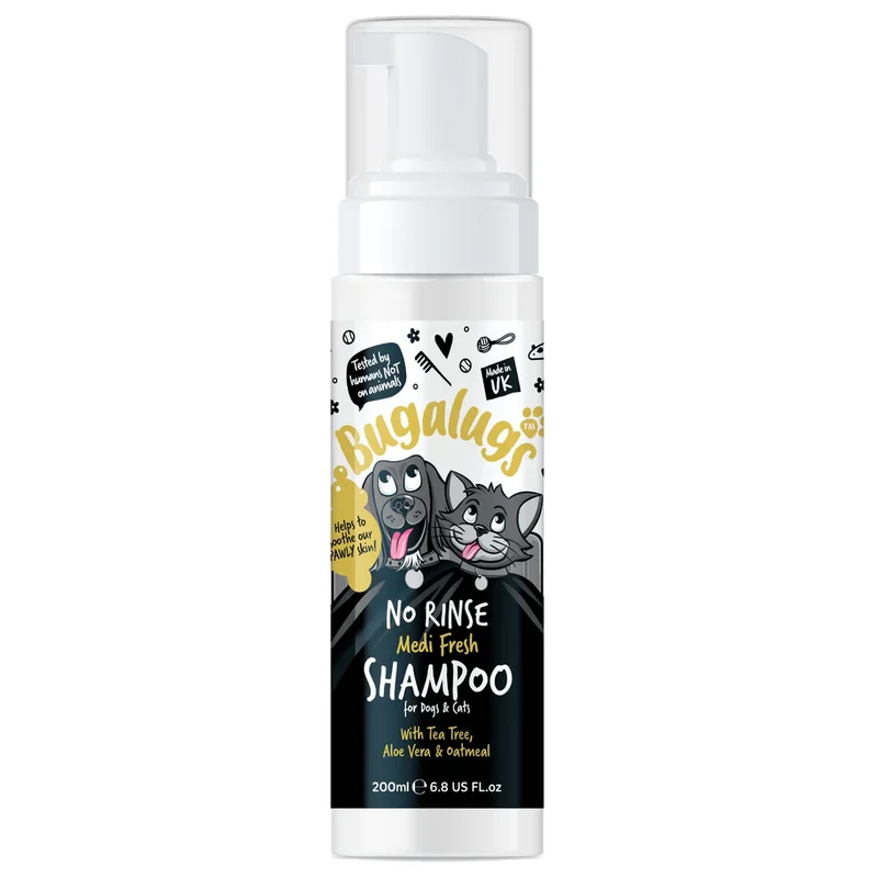 Bugalugs Medi Fresh Itchy Skin No Rinse Shampoo For Dogs & Cats 200ml