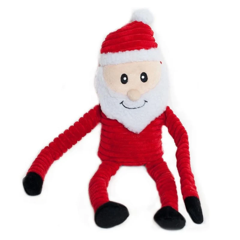 Zippy Paws Crinkle Santa Dog Plush Squeaker Toy Small