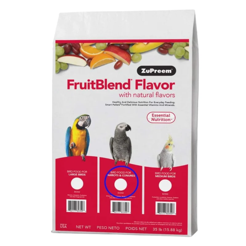 Zupreem Fruitblend For Medium/Large Parrots Food 35lb