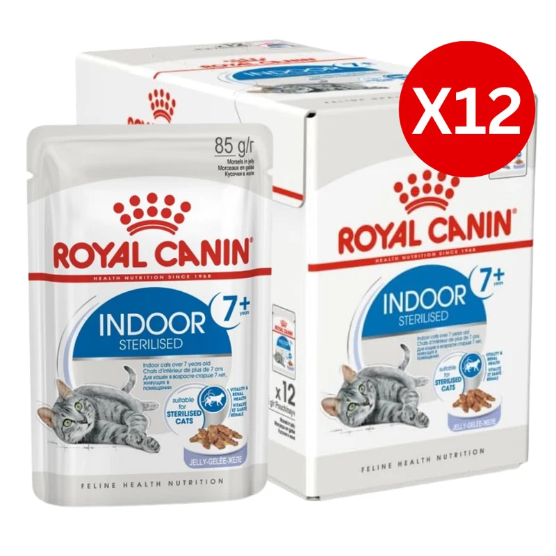 Royal Canin Indoor Sterilised 7+ Morsels In Jelly Cat Wet Food 85G - Pack of 12