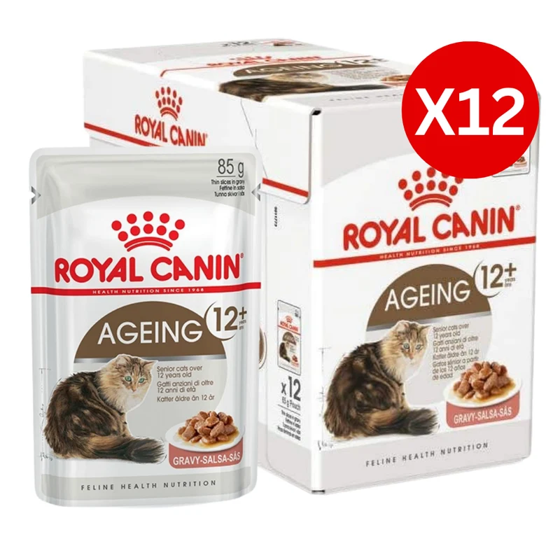 Royal Canin Ageing 12+ Adult Chunks In Gravy Wet Cat Food 85G - Pack of 12