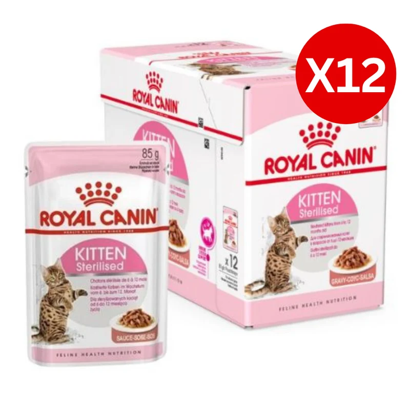 Royal Canin Kitten Sterilised in Gravy Wet Food 85G - Pack of 12