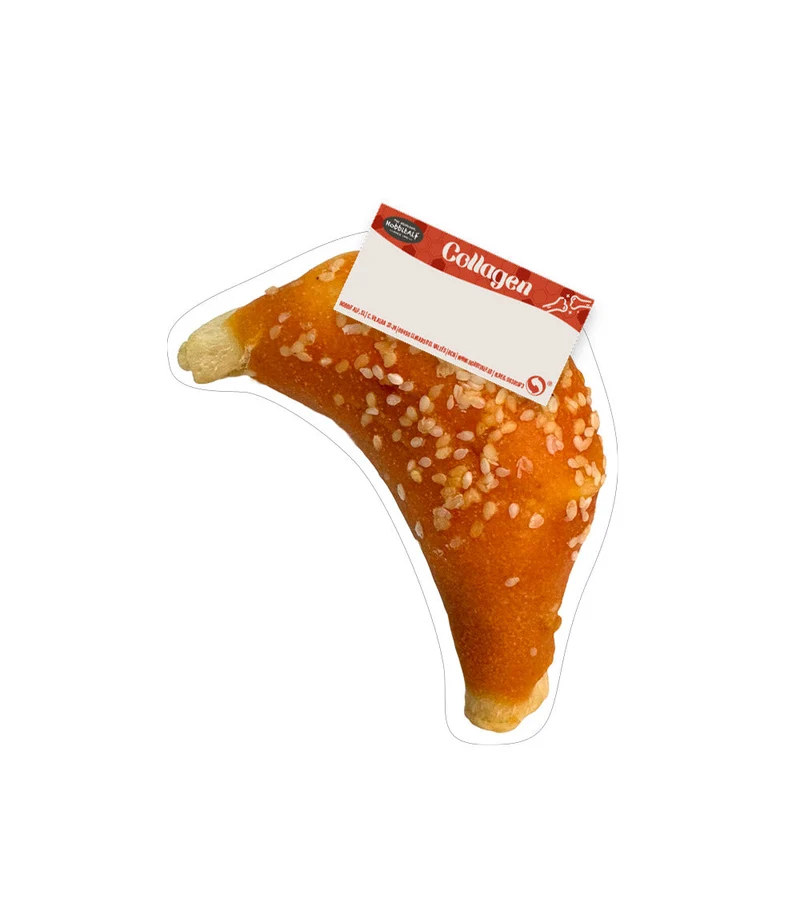 Hobbitalf Air Dried Collagen Croissant With Chicken & Sesame Dog Treats 10cm