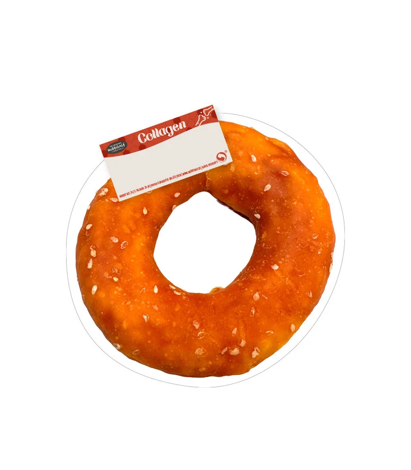 Hobbitalf Air Dried Collagen Donut With Chicken & Sesame Dog Treats 10cm