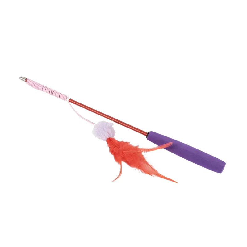 Ebi Coockoo Tilly Tickle Telescopic Cat Rod Chase Toy - Red/40x4x4cm