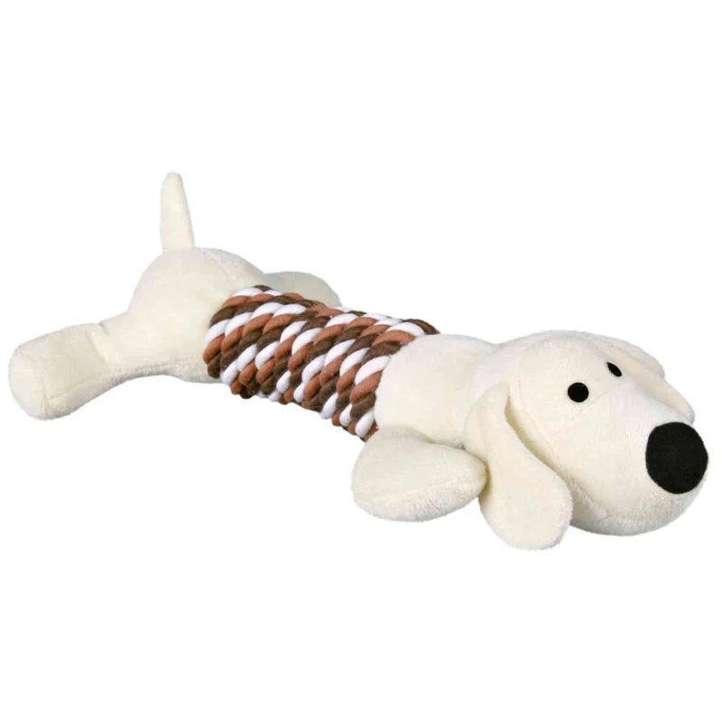 Trixie Dog With Rope Plush Dog Toy White 32cm