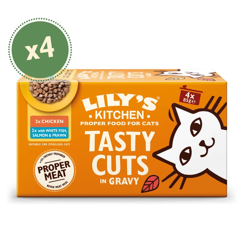 Lily’s Kitchen Tasty Cuts In Gravy Multipack Wet Cat Food 4x85G