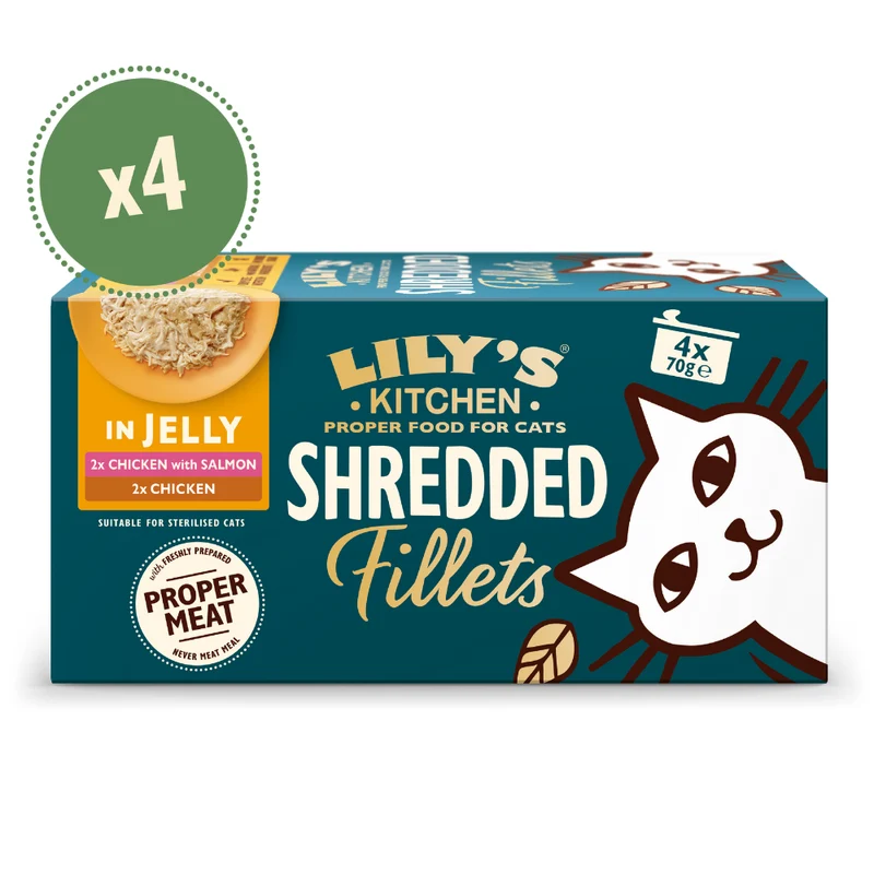 Lily's Kitchen Shredded Fillets In Jelly Multipack Wet Cat Food 4x70G