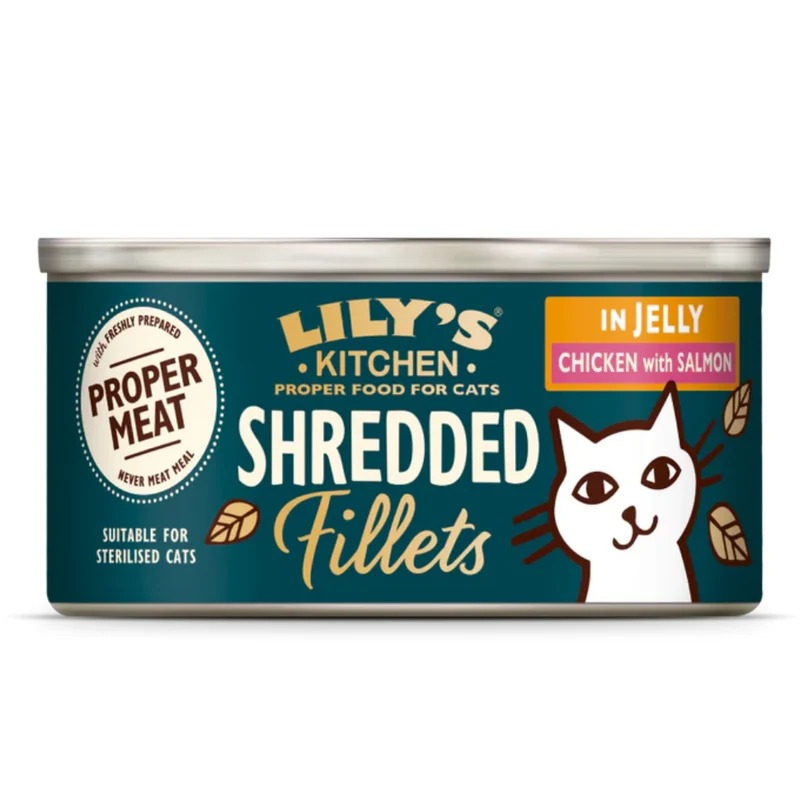 Lily's Kitchen Shredded Fillets In Jelly Chicken with Salmon Wet Cat Food 70G