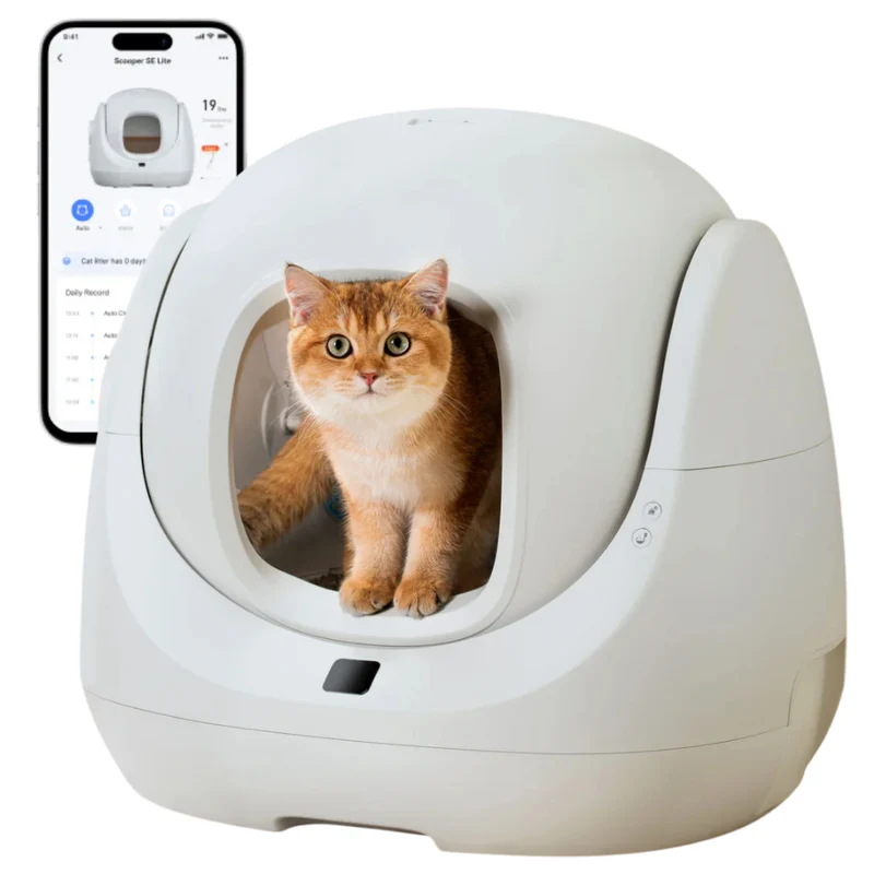 Catlink SE Lite AI Self Cleaning With Odour Removal Smart Cat Litter Box 64x56x60cm - White