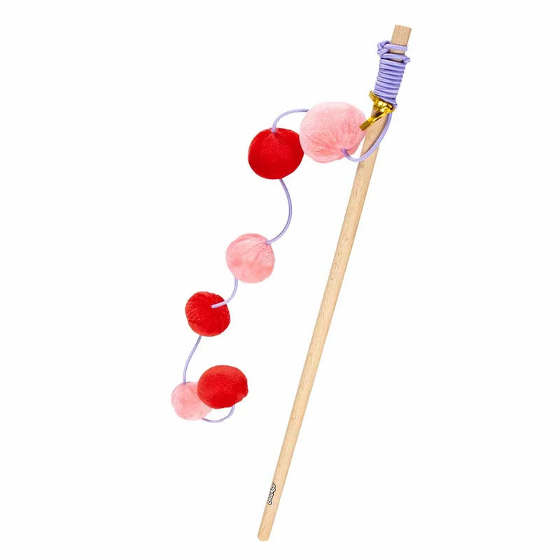 Ebi Coockoo Jolly Jumper Cat Wand Chase Toy - Red/Pink/40x4x4cm