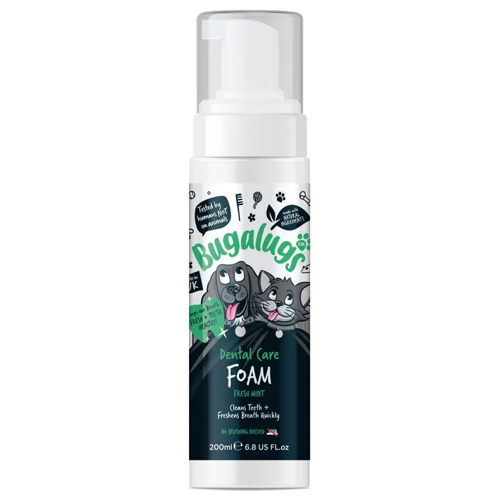 Bugalugs Dental Care Foam in Fresh Mint For Dogs & Cats 200ML