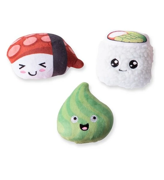PetShop by Fringe Studio Sushiholic 3pcs Mini Dog Toy 4x4"