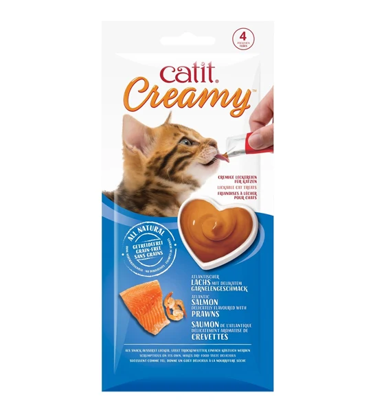 Catit Creamy Lickable Atlantic Salmon with Prawns Cat Treats 40G