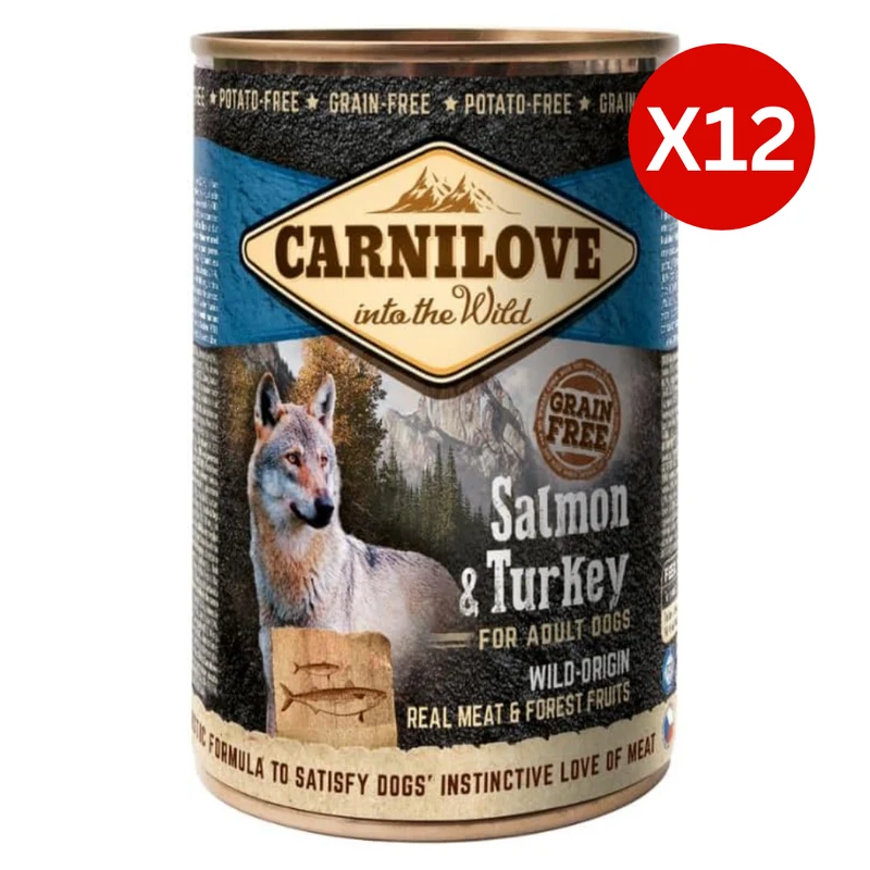 Carnilove Salmon & Turkey for Adult Wet Dog Food 400G - Pack of 12