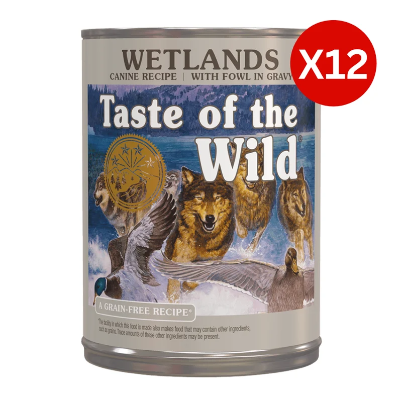 Taste of the Wild Wetlands Canine Fowl in Gravy Wet Dog Food 390G - Pack of 12