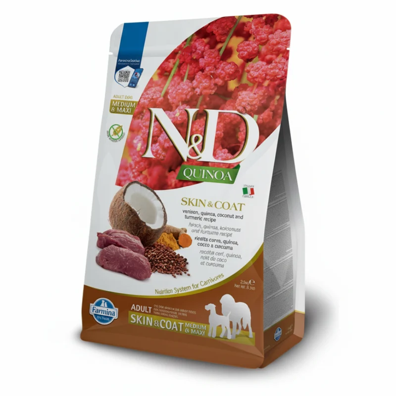 Farmina Quinoa with Venison Skin & Coat Medium & Maxi Dry Dog Food 2.5KG