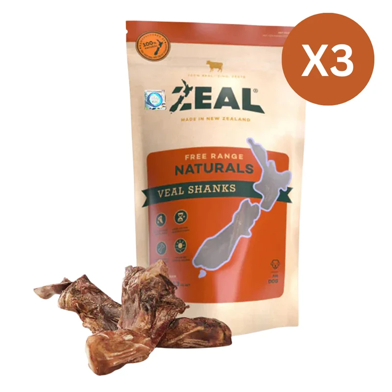 Zeal Pet Food Free Range Naturals Veal Shanks Dog Treats 150G - Pack of 3
