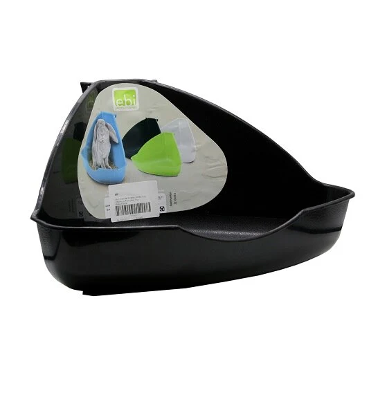 ebi Corner Small Pet Toilette with Mounting Hooks Low Front Litter Tray