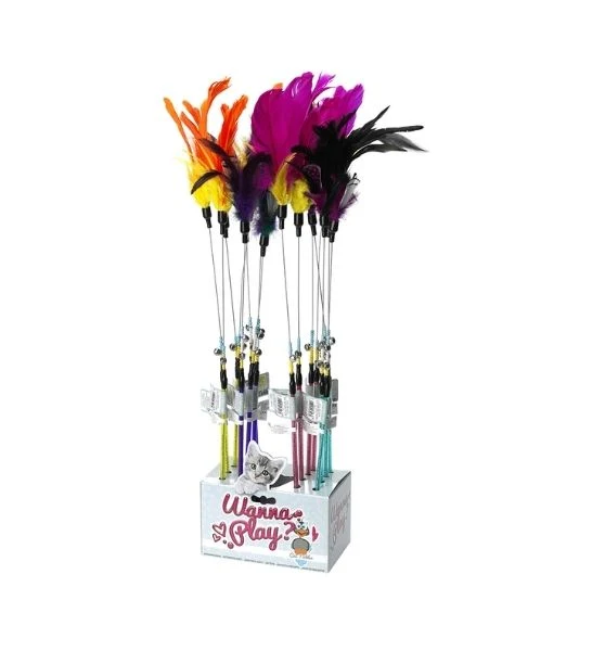 ebi Cat Fishing Rod Rosie Mixed Colours Chase Toy For Cats