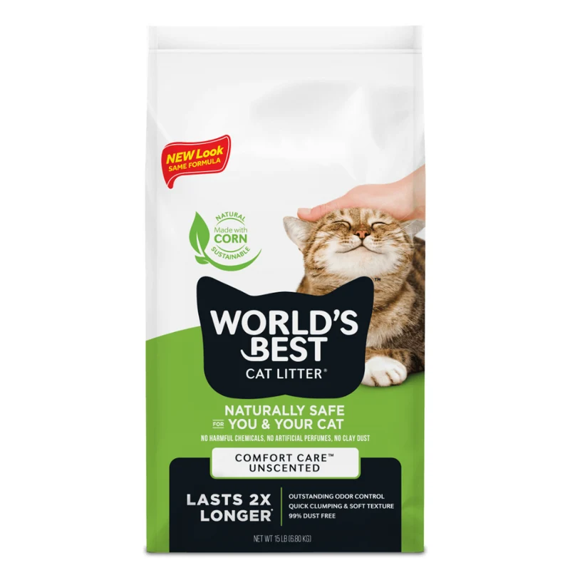 World's Best Cat Litter Comfort Care Unscented Clumping Formula 3.63Kg