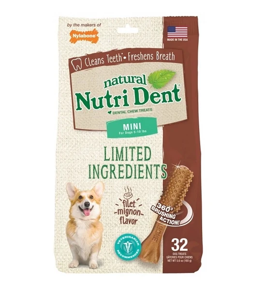 Nylabone Nutri Dent Filet Mignon Dental Dog Chews
