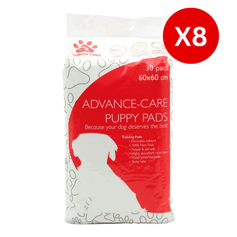 Thunder Paws Advance-Care Puppy & Kitten Pads 60x60cm 30pcs - Pack 0f 8