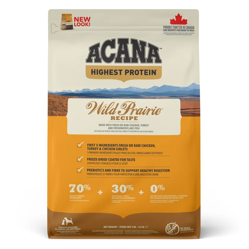 Acana Highest Protein Wild Prairie Recipe Dry Dog Food 2KG