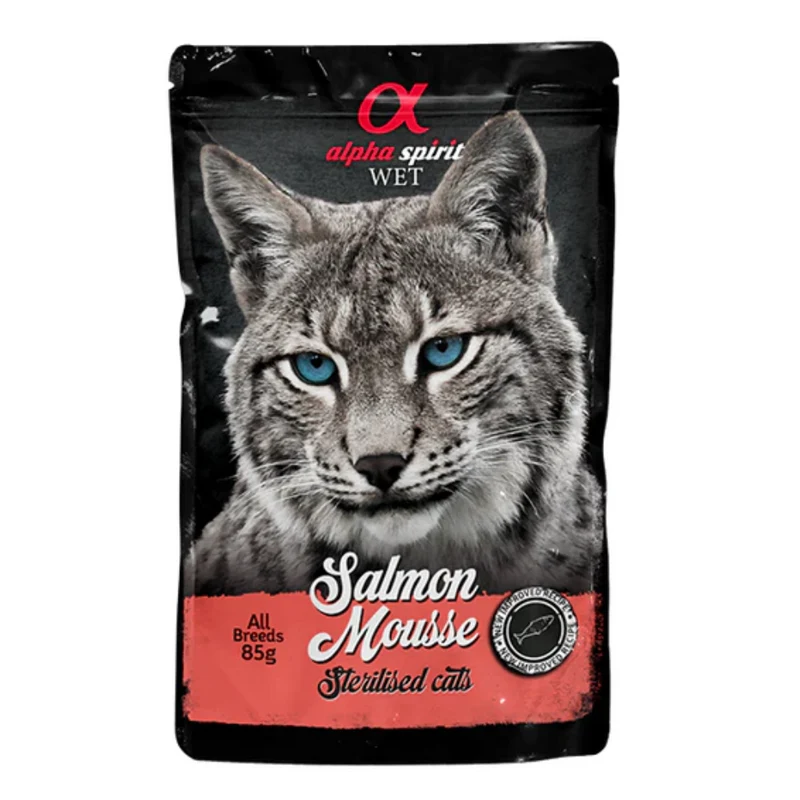 Alpha Spirit Salmon Mousse Sterilised Cat Wet Food 85G