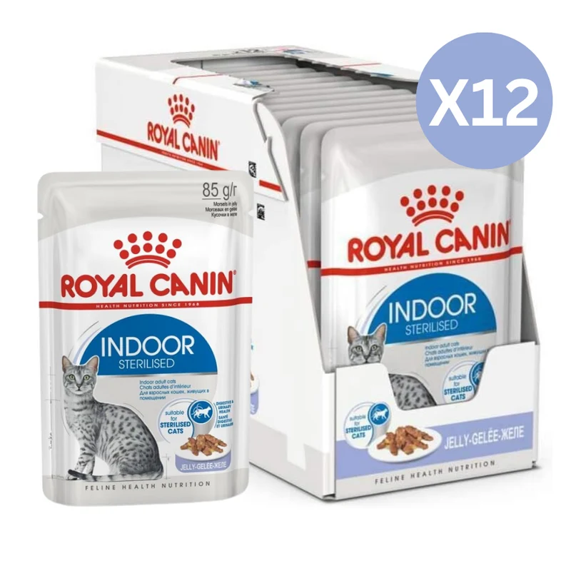 Royal Canin Indoor Sterilised In Jelly Adult Cat Wet Food - Pack of 12