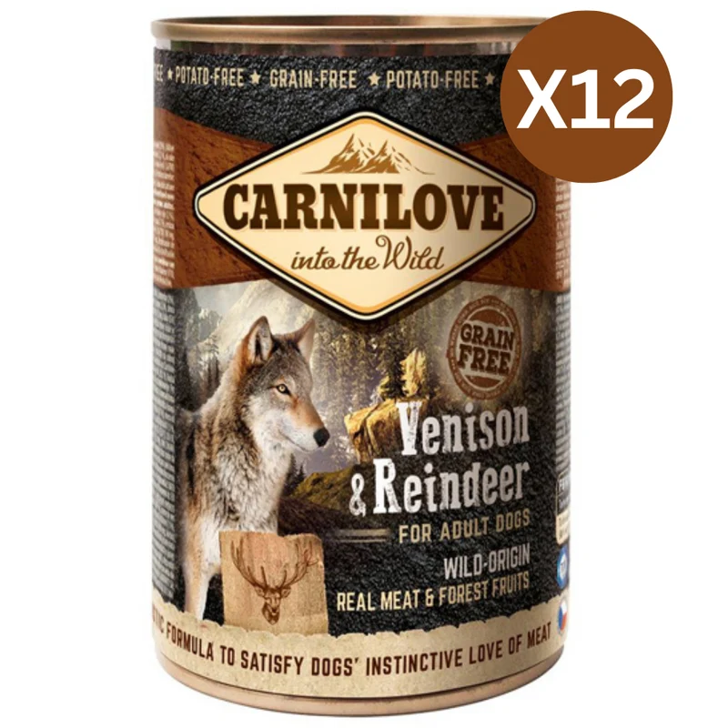 Carnilove Venison & Reindeer for Adult Dog Wet Food 400G - Pack of 12