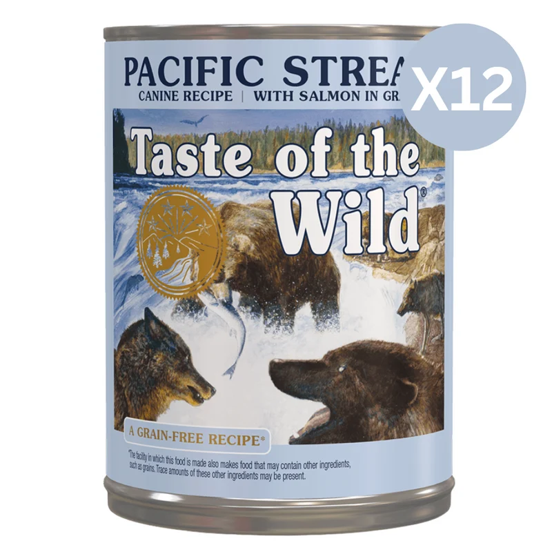 Taste of the Wild Pacific Stream Canine Salmon in Gravy Wet Dog Food 390G - Pack of 12