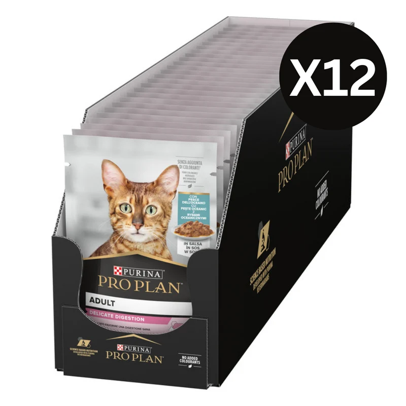 PURINA Pro Plan Nutri Savour Delicate Oceanfish Wet Cat Food 85G - Pack of 12