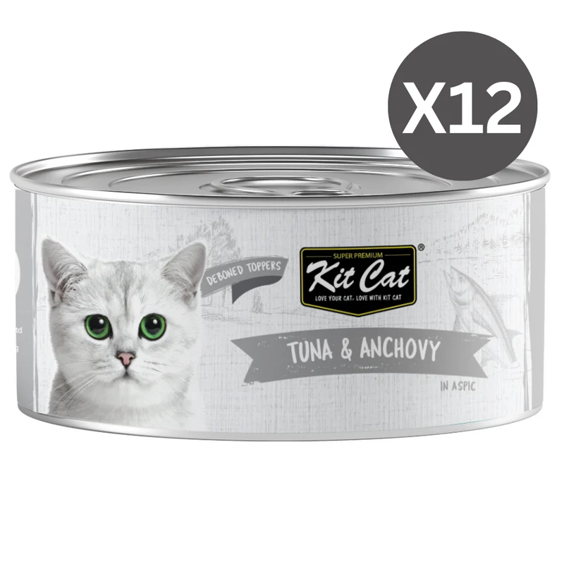 Kit Cat Grain Free Tuna & Anchovy Topper Wet Cat Food 80G - Pack of 12