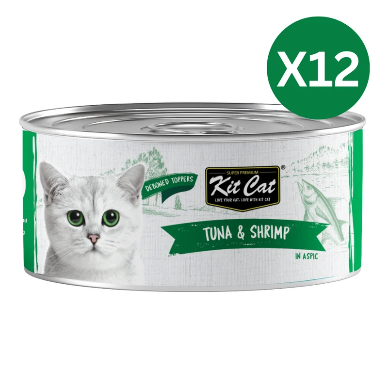 Kit Cat Grain Free Tuna & Shrimp Topper Wet Cat Food 80G - Pack of 12