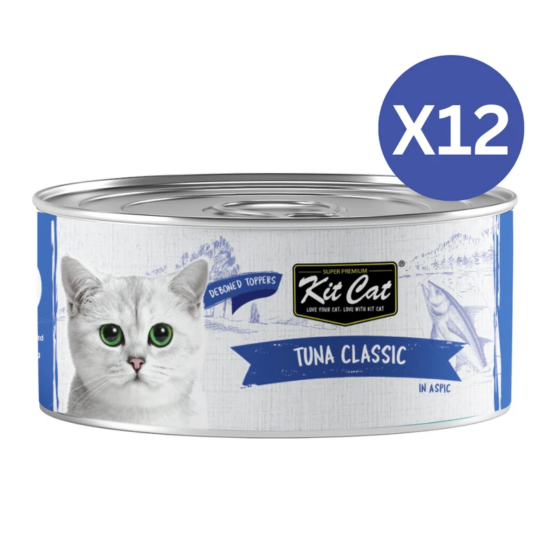 Kit Cat Grain-Free Tuna Classic Topper Wet Cat Food - Pack of 12