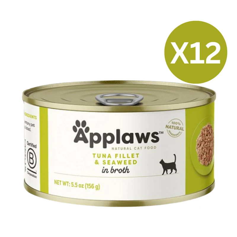 Applaws Natural Tuna Fillet with Seaweed Wet Cat Food 156G - Pack of 12