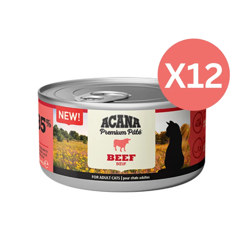 Acana Premium Beef Pate Cat Wet Food 85G - Pack of 12